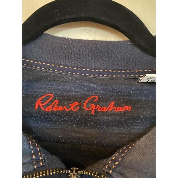 Robert Graham Men's 1/4 Zip Pullover Sz. XL Navy Blue - Picture 3 of 6